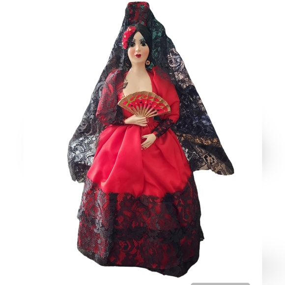 Vintage Spanish Flamenco Dancer Doll Munecos Carselle 12 in - Picture 1 of 3